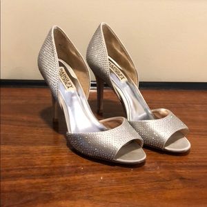 Baffled Mischka Sparkly Open Toe Heel - Size 6.5